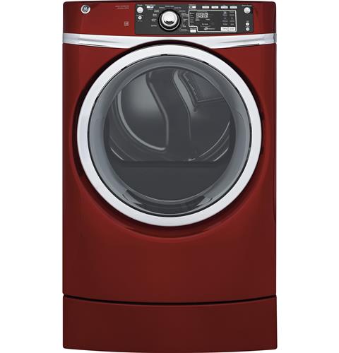 GE® 8.3 cu. ft. capacity RightHeight™ Design Front Load gas ENERGY STAR® dryer with steam GFD49GRPKR