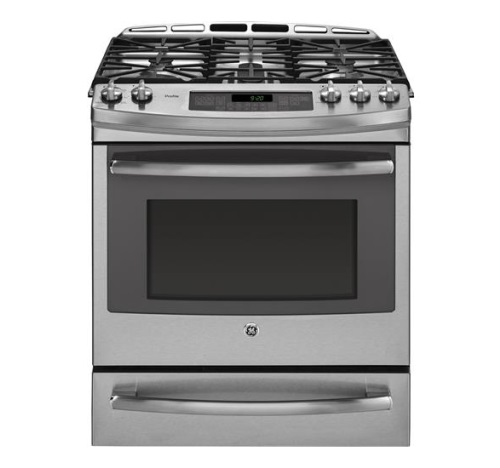 GE Profile Series 30" Dual Fuel Slide-In Front Control Range w/Warming Drawer P2S920SEFSS