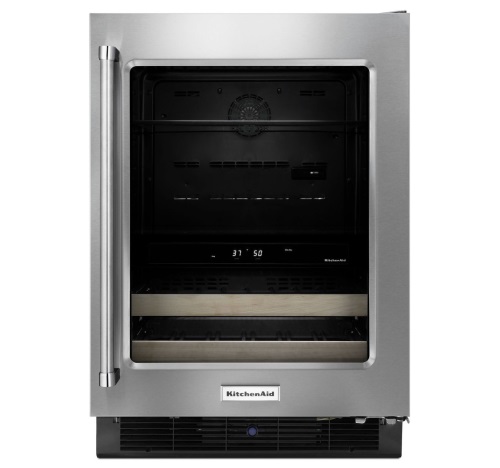 KitchenAid® 24" Stainless Steel Beverage Center with SatinGlide® Metal-Front Racks - Stainless Steel