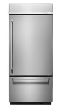 KitchenAid 36” Width Built-in Stainless Bottom Mount Refrigerator KitchenAid KBBR306ESS