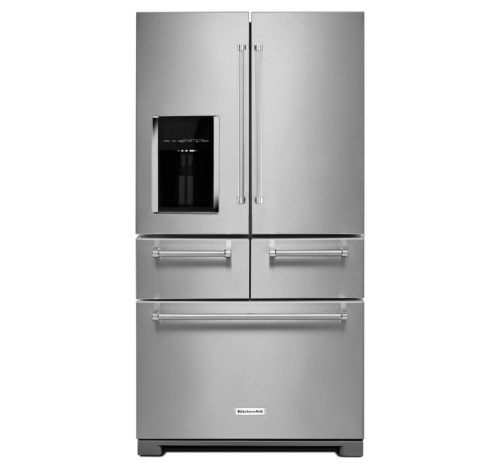 KitchenAid® 25.8 Cu. Ft. 36" Multi-Door Freestanding Refrigerator with Platinum Interior Design KRMF KitchenAid® 25.8 Cu. Ft. 36" Multi-Door Freestanding Refrigerator with Platinum Interior Design KRMF
