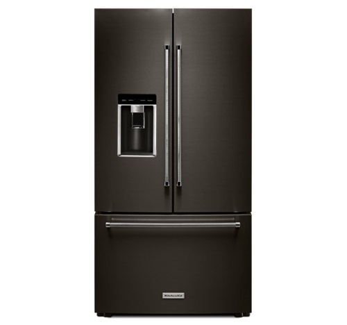 KitchenAid® 23.8 cu. ft. 36" Counter-Depth French Door Platinum Interior Refrigerator with PrintShie