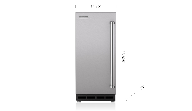 Gourmet ice machine on display at Appliance Gallery in Milwaukee Sub-Zero 15” Undercounter Ice Machine UC-15IP